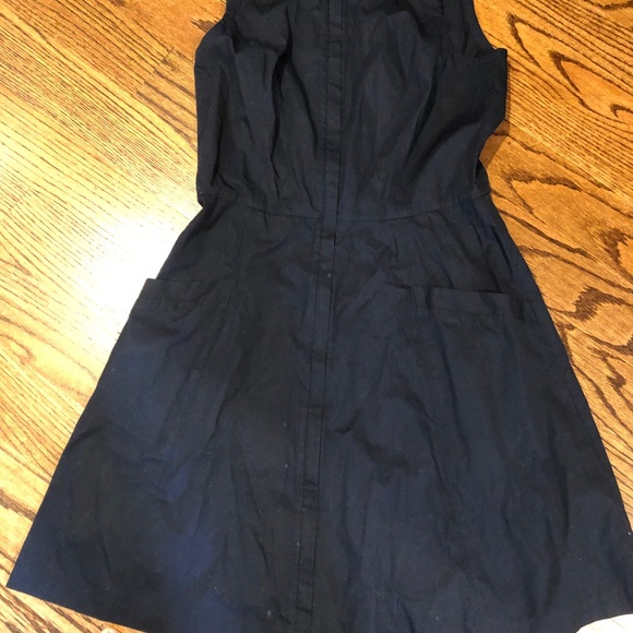 Theory Navy Front Zipper Dress 6 - Picture 4 of 8